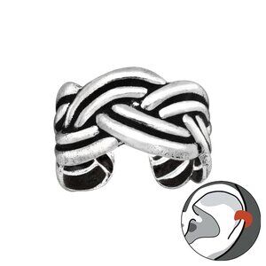 Sterling Silver Celtic Knot Ear Cuff – Braided 6mm No Piercing Band